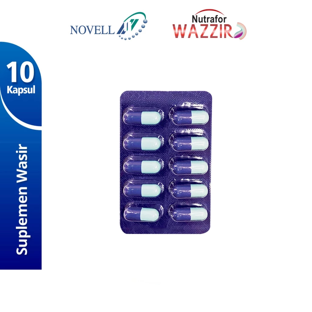 NUTRAFOR WAZZIR ISI 10 KAPSUL -  OBAT WASIR AMBEIEN VARISES / EKSTRAK DAUN UNGU