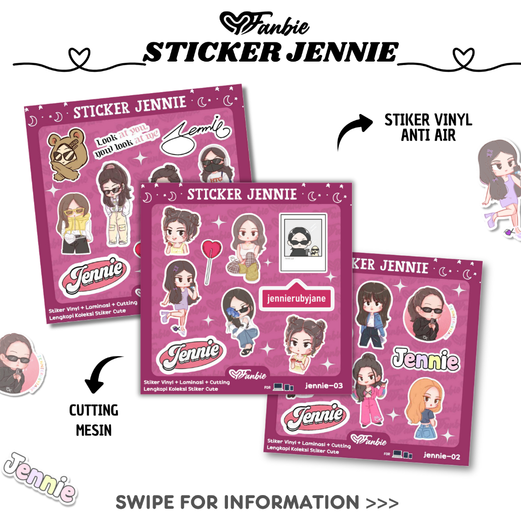 Jual STICKER JENNIE | KPOP | CUTE KARTUN | BLACKPINK |STIKER JENNIE ...