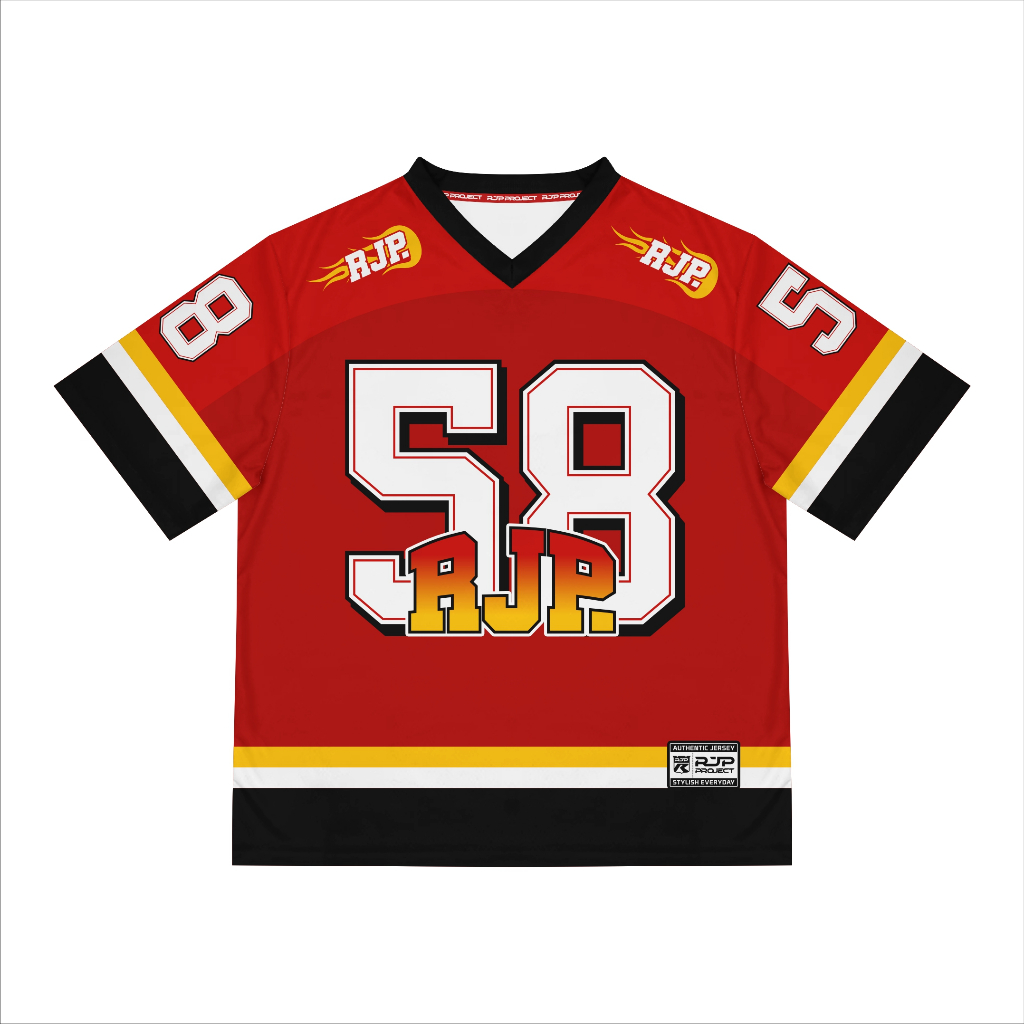 Jual RJP Jersey Casual Vintage Series Number 58 Rugby Warna Merah ...