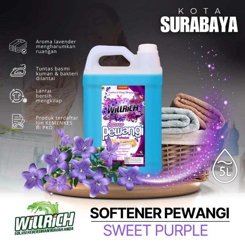 Jual Softener Pelembut dan Pewangi Pakaian Willrich 5 Liter Pengiriman