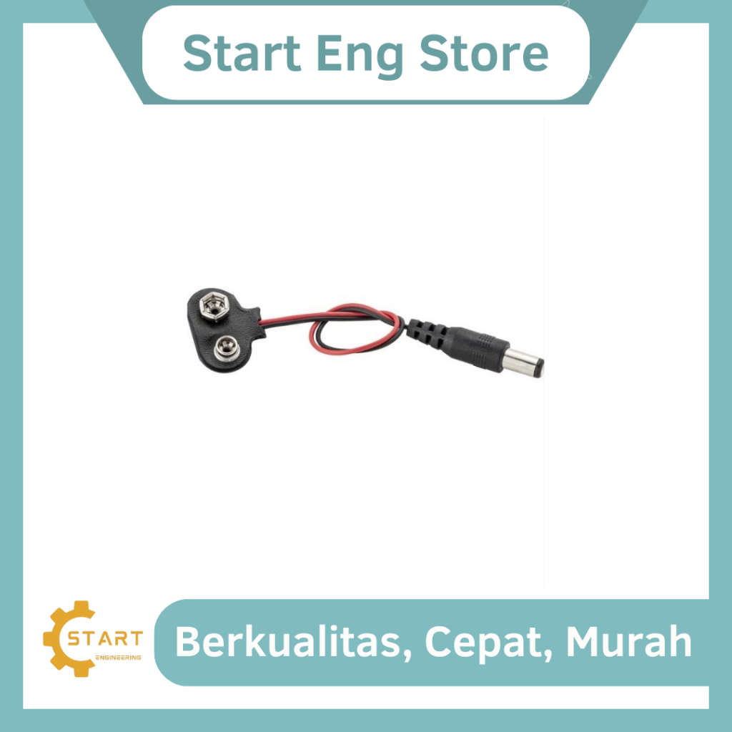 Jual 9V Battery Clip Adapter dengan DC Jack untuk Arduino Uno/Mega ...