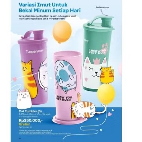 Jual cat Tumbler + Snack cup cat Tupperware | Shopee Indonesia