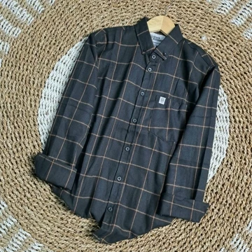 Kemeja Flanel Lengan Panjang Unisex Pria Wanita Kemeja Flanel Coklat Pria Premium Distro Lengan