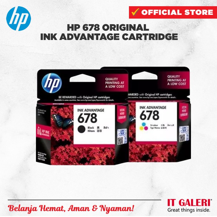 Jual HP 678 ORIGINAL INK ADVANTAGE CARTRIDGE | Shopee Indonesia