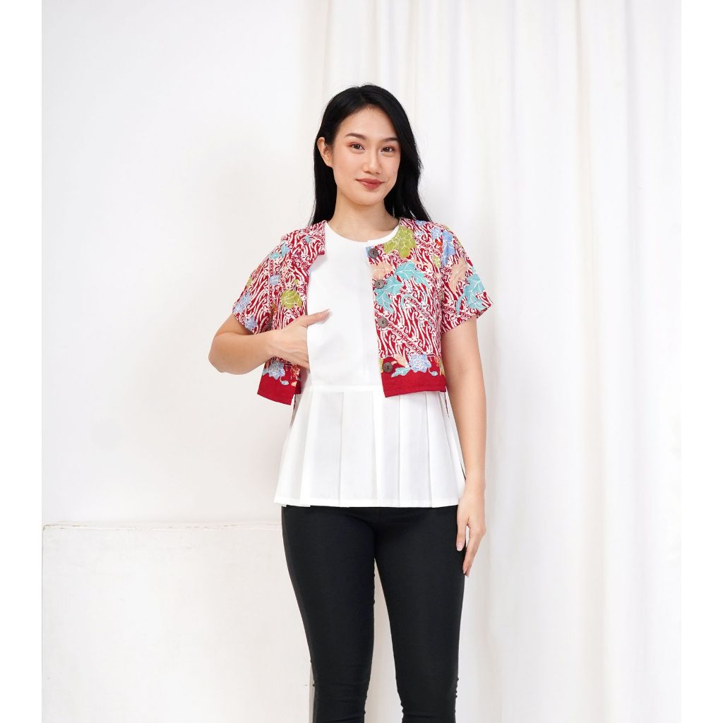Jual MATERNEL Baju busui Kika top batik modern dengan apron menyusui (2 ...