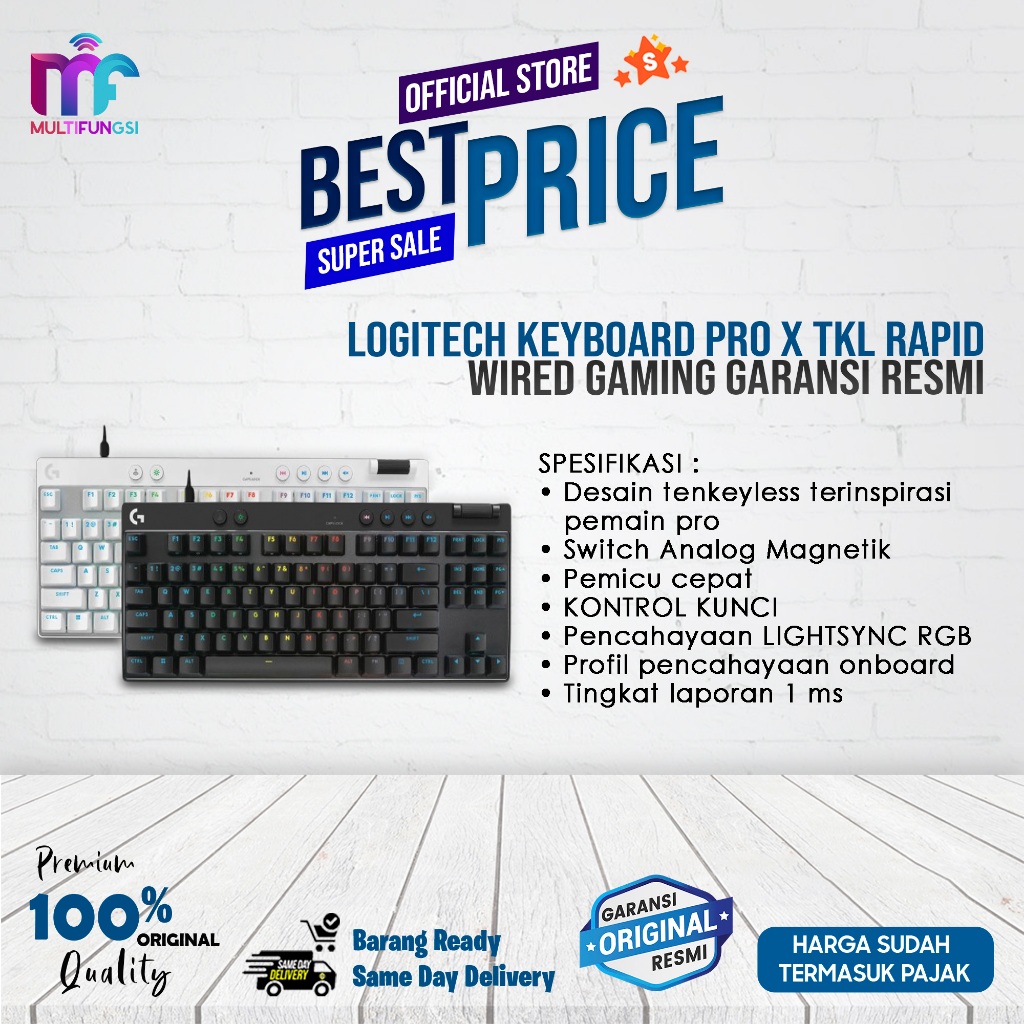 Jual Logitech Keyboard Pro X TKL Rapid Wired Gaming Garansi Resmi ...