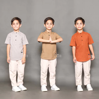 Takako - Kemeja Koko Anak Lengan Pendek Katun Linen
