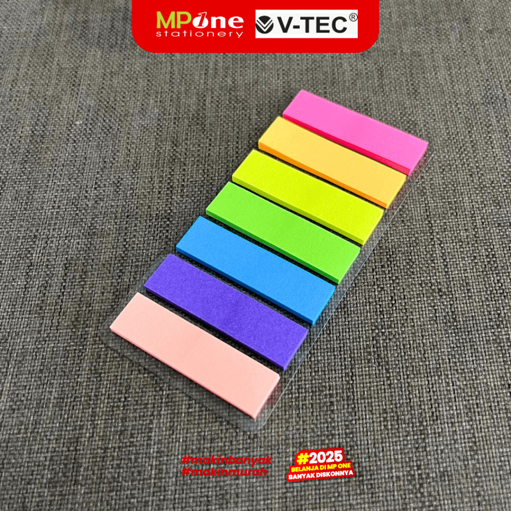 Jual V-TEC Sticky Notes SN257 Flag / Pembatas Warna Warni Buku Catatan ...