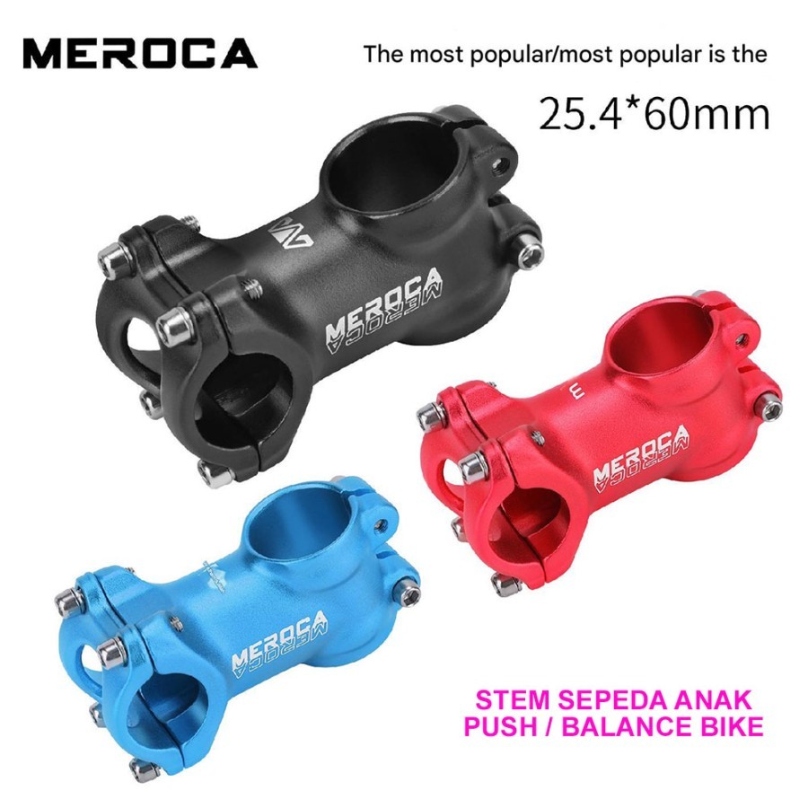 Jual Meroca Stem 60mm Clamp Handlebar 25.4 fork OS 28.6 mm Sepeda Anak ...