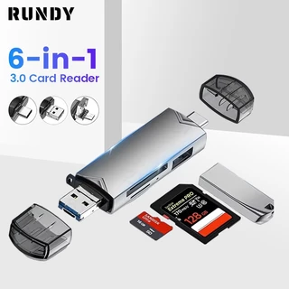 RUNDY【COD】 6 in 1 SD TF Reading Card High Speed Memeory Card Reader for Samsung Huawei Mobilephone Adapter Type C USB 3.0 OTG Card Reader