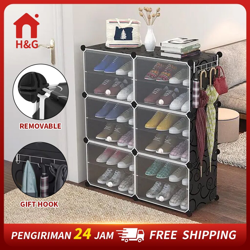 Jual Rak Sepatu Anti Debu Tebal Shoe Rack Portable Serbaguna Kotak ...