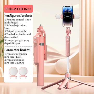 TOOREA B16 170cm Selfie Stick Tripod Tongsis HP Kamera DSLR Tongsis HP Holder Dengan 7 Tombol