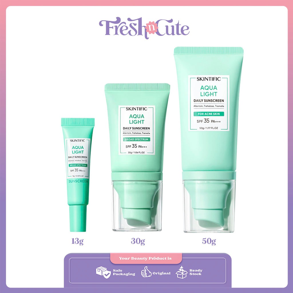 Jual SKINTIFIC - Aqua Light Daily Sunscreen Broad Spectrum SPF 35 PA ...