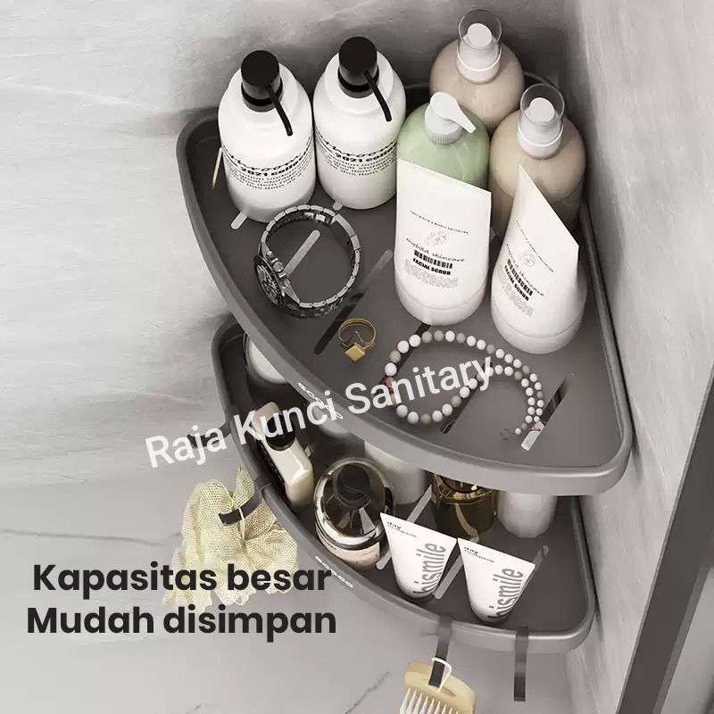 Jual NEW Rak Sabun/Rak Shampo/Tempat Sabun Mandi/Sudut/Segi/Ecoco/Grey ...