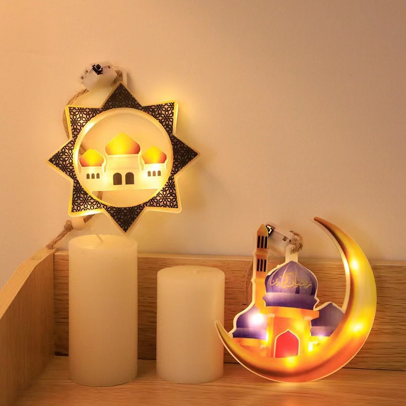 LAMPU GANTUNG BENTUK BULAN BINTANG LAMPU HIASAN RAMADHAN