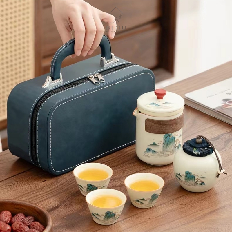 Jual Blou Tea Set Cantik Gift Set Premium Pot Cangkir Teh Keramik ...