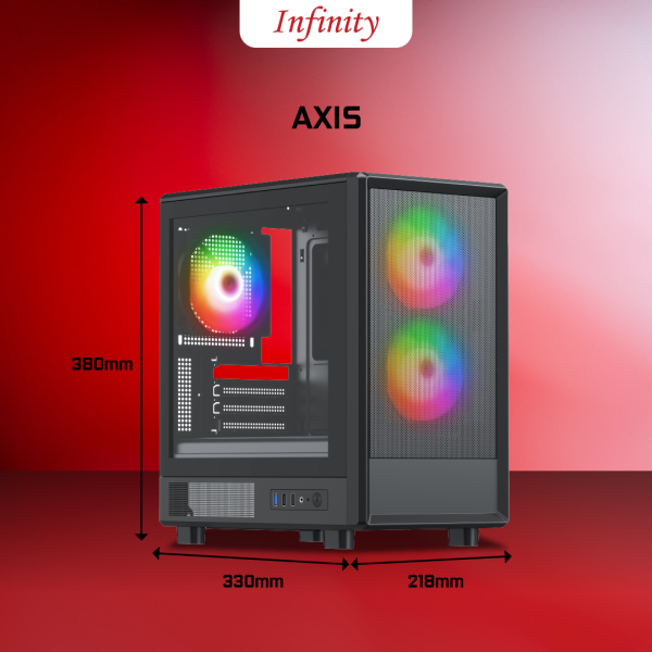 Jual RH-MDN Casing PC / Casing CPU gaming Infinity AXIS IO Panel, Micro ...