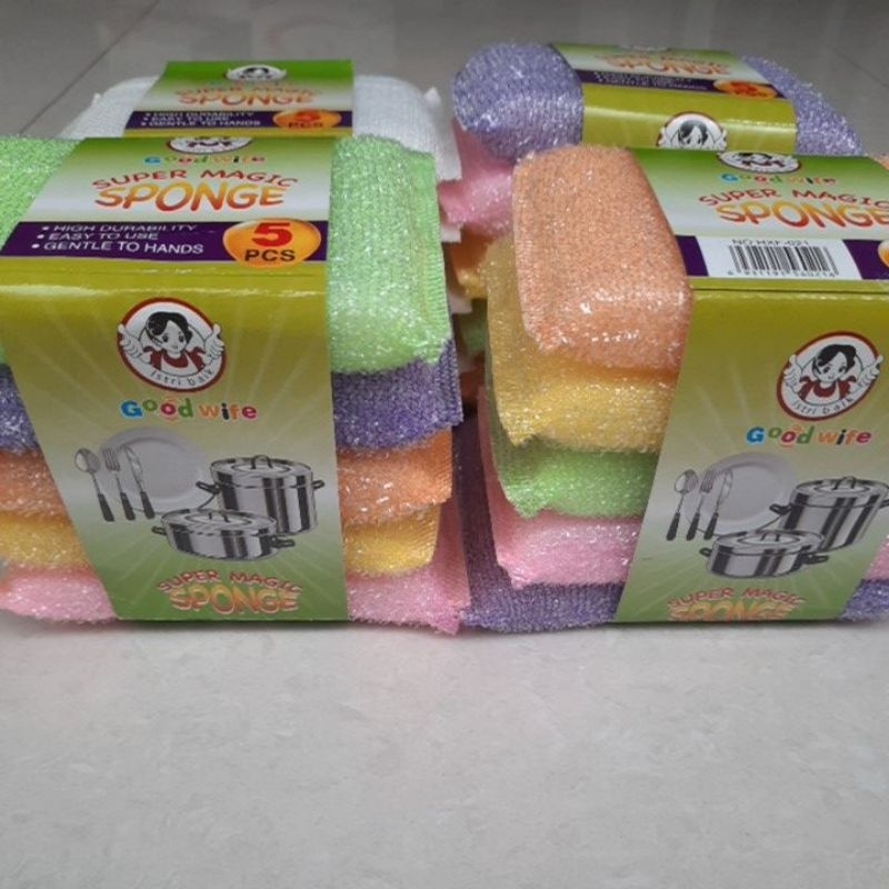 Jual Sabut cuci piring good wife super magic sponge harga perpak isi ...