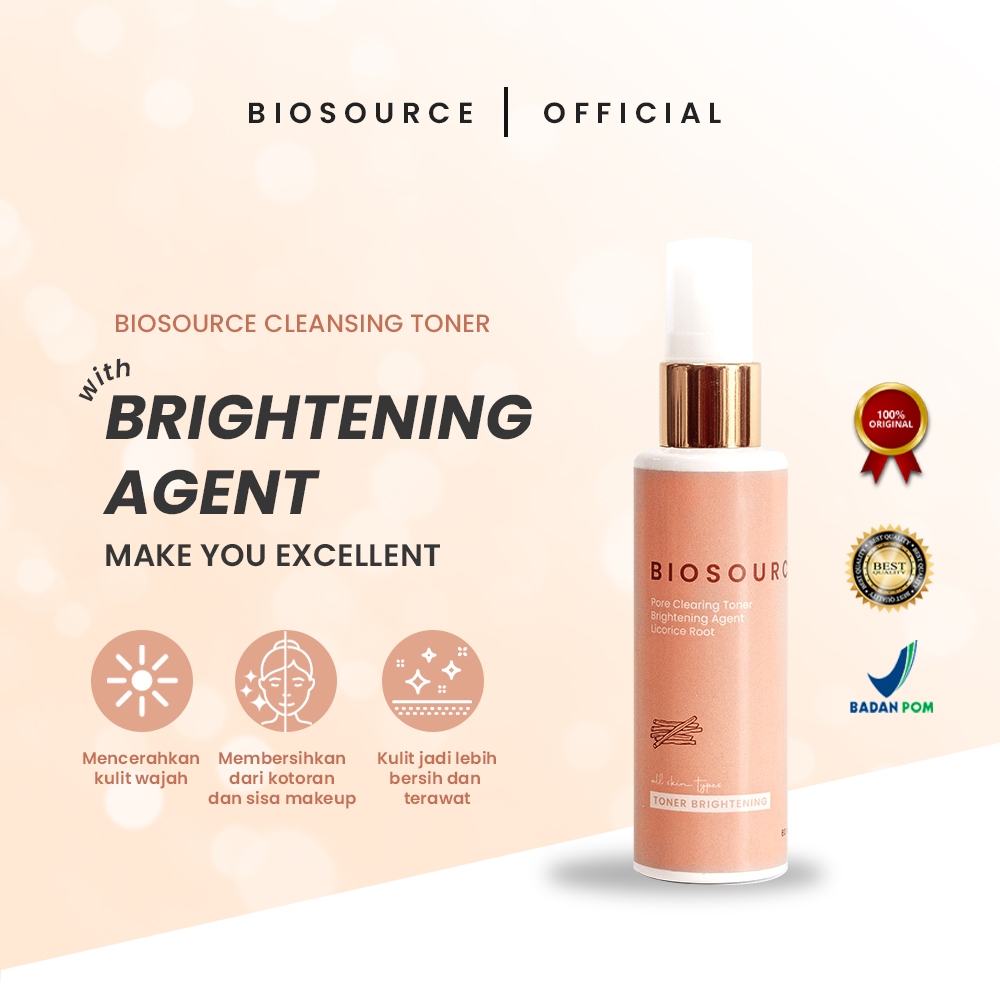 Jual BIOSOURCE Toner Brightening Original BPOM 60ML | Shopee Indonesia