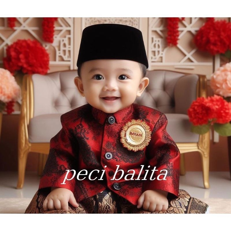 Jual PECI BAYI LAKI-LAKI KOPIAH BAYI SONGKOK BALITA TINGGI 9cm | Shopee ...