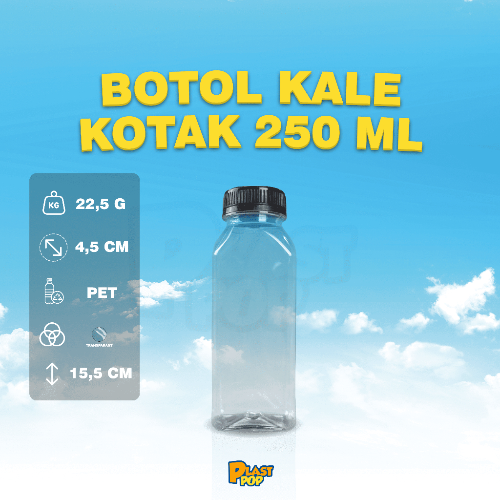 Jual Botol Kale Kotak 250 ml / Kale Kotak 250 ml / PET 250 ml | Shopee ...