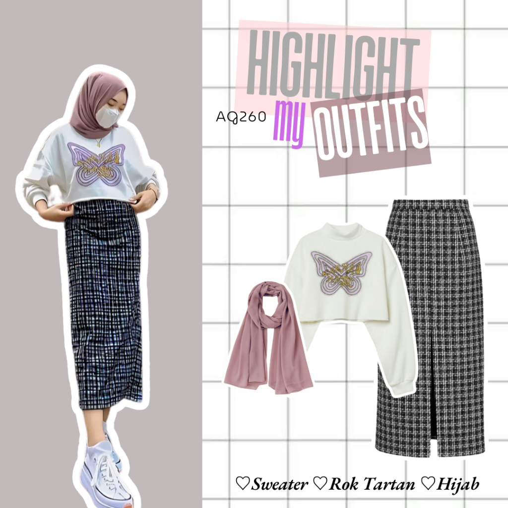 Jual Outfit Korean Tartan Style Kekinian 3in1 Setelan Outfit Set ...