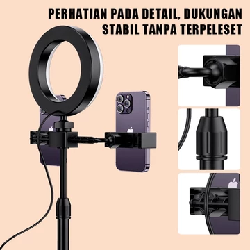 Ring Light 16cm Tripod Dudukan Ponsel Ring Light Desktop Lampu Pengisi Desktop