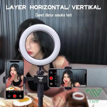 Ringlight 16cm Tripod Holder Meja HP Ring Light Tripod Mini Stand HP Live Streaming Selfie Make