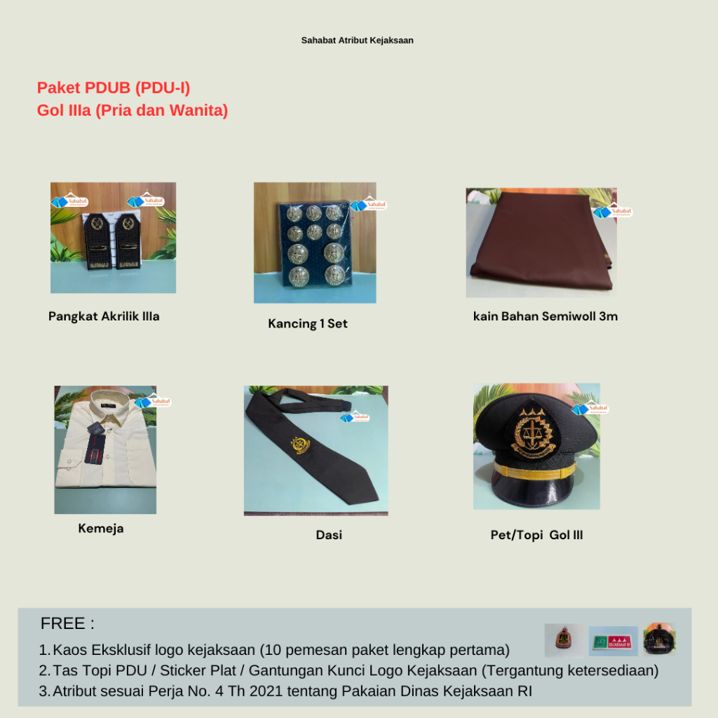 Jual Paket PDUK / PDUB Pisah (Pakaian Dinas Upacara CPNS Kejaksaan ...