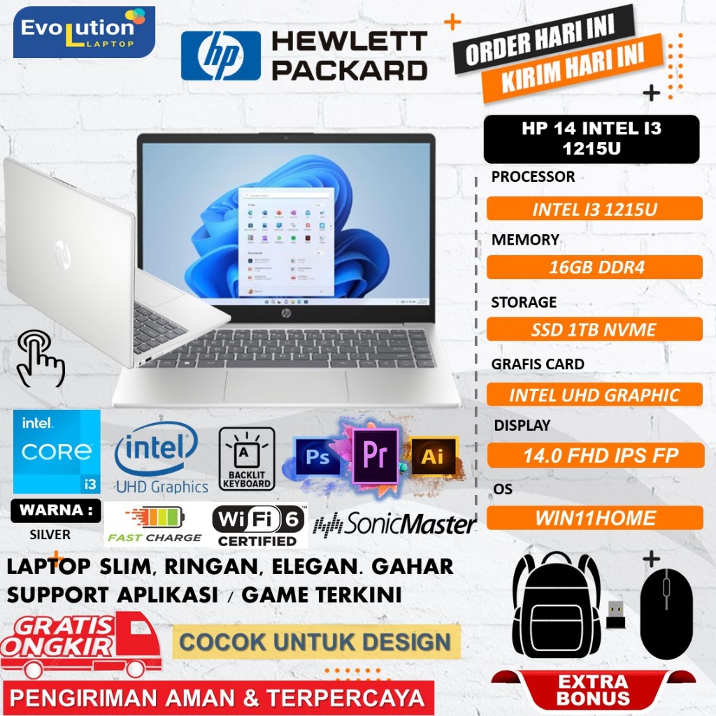 Jual Laptop TouchScreen Hp 14 Intel Pentium Silver N5030 8GB 512GB 14.0 ...