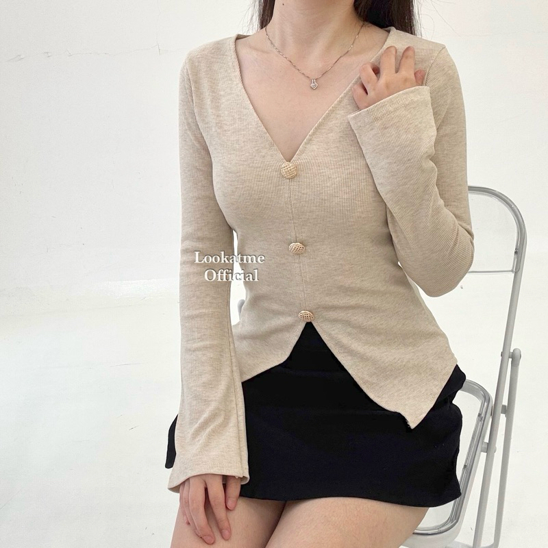 JADE TOP - Atasan Wanita Longsleeve Lengan Panjang Bahan Knit Tebal Casual Top