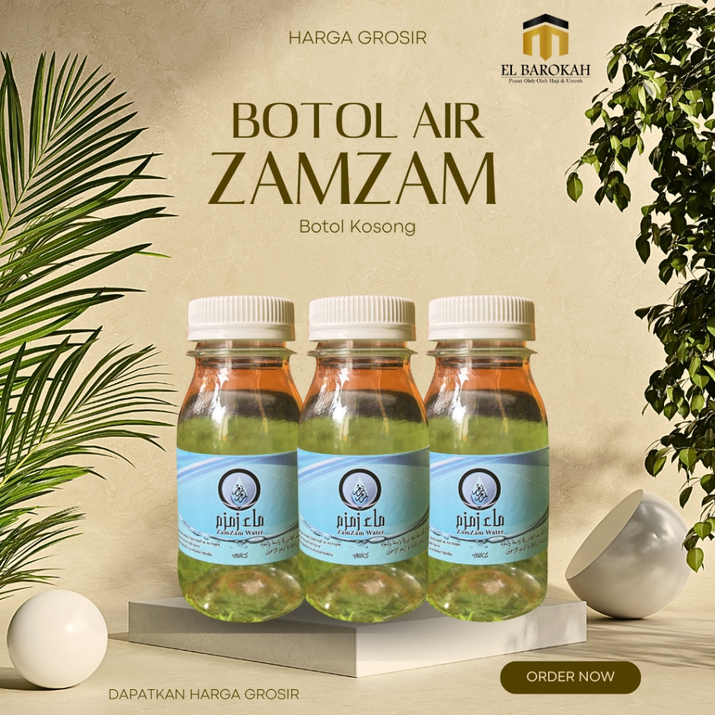 Jual 1 Pack (25 Pcs) Botol Air Zam-zam Kosong Botol Zamzam 80ml Bahan ...
