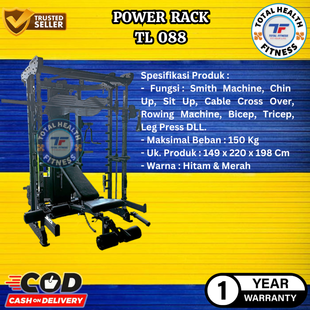Jual Alat Olahraga Fitness Smith Machine Power Rack TL 088 Alat