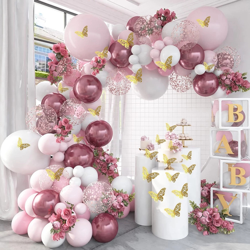 Karangan Bunga Balon Set Dekorasi Pesta Ulang Tahun Lengkungan Berdiri Pernikahan Dekorasi
