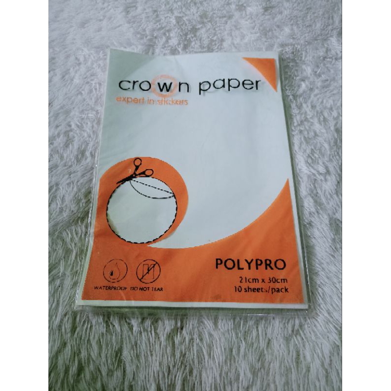 Jual KERTAS STIKER POLYPRO CROWN PAPER ISI 10 PCS | Shopee Indonesia