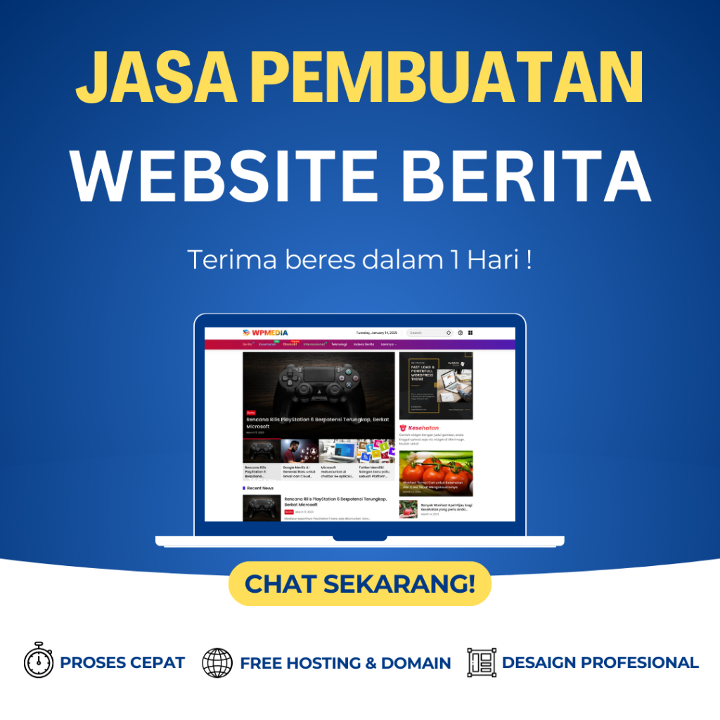 Jasa Pembuatan Website Berita 1 Hari Jadi (Terima Beres)
