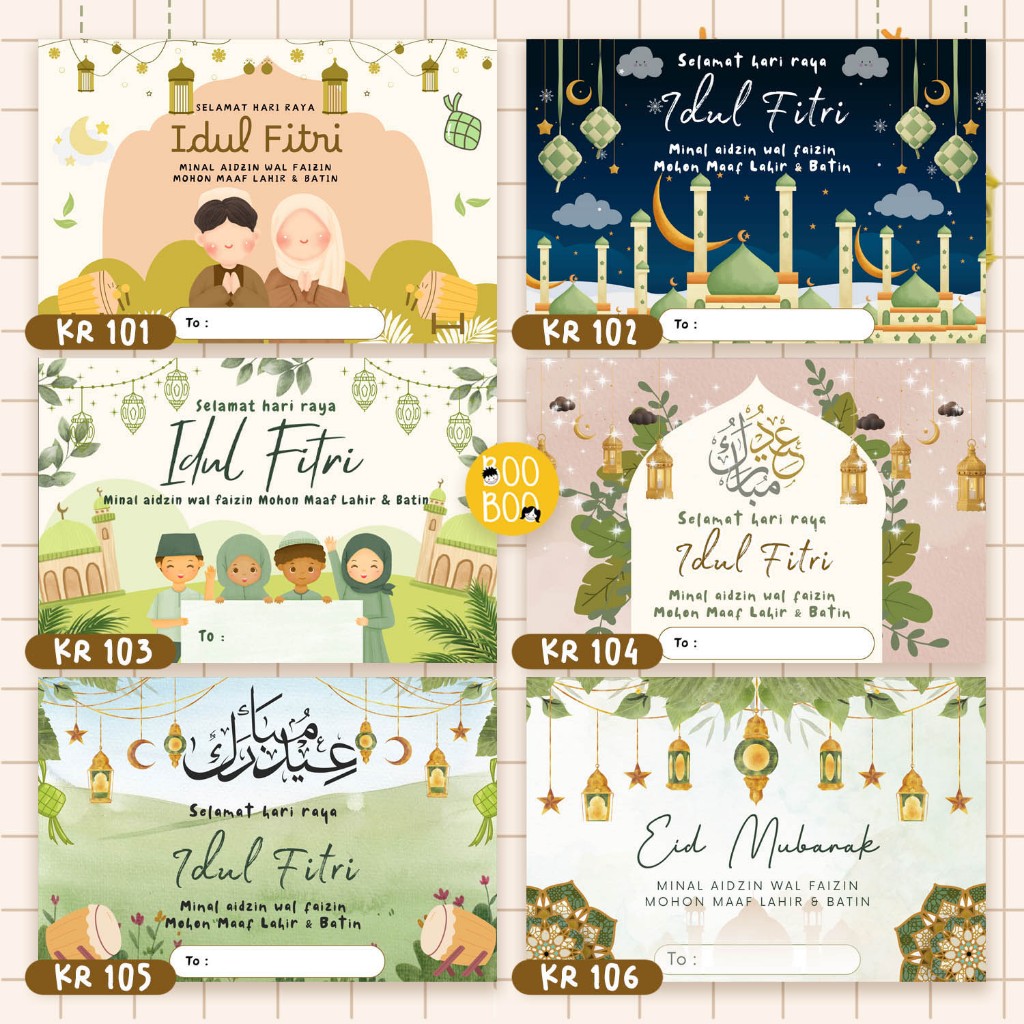 Jual Stiker Kartu Ucapan Lebaran Free Custom Desain | Shopee Indonesia