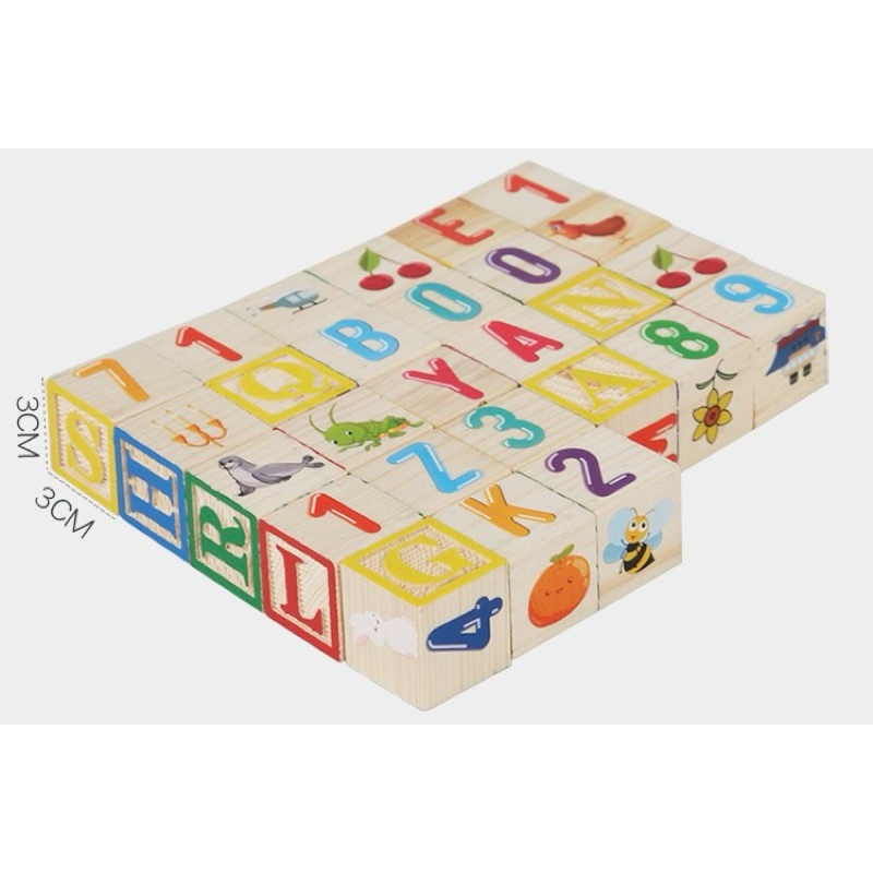 Jual [Pusat Kado] ABC Wooden Blocks Game Alphabet Toys English Letters ...