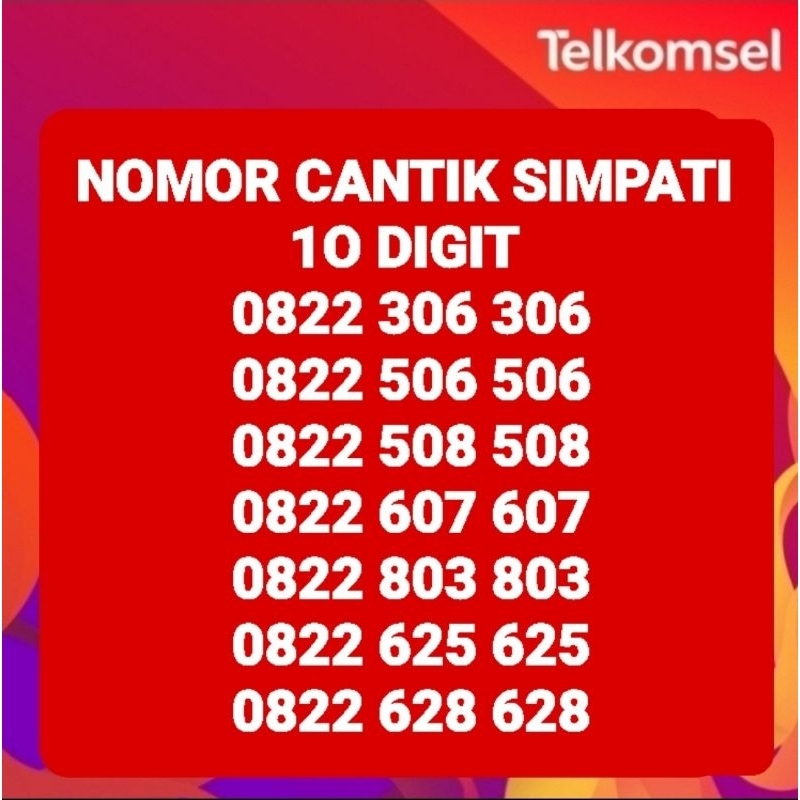 Jual Nomor cantik simpati 10 digit prabayar abc abc | Shopee Indonesia