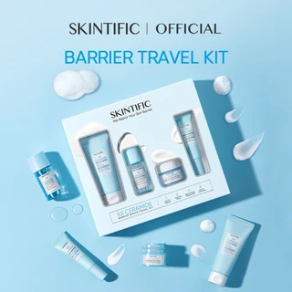 [Travel BOX] SKINTIFIC - 4pcs Travel Set 5X Ceramide Barrier Kit 5X Ceramide Low pH Cleanser 15ml + Soothing Toner 20ml+ Moisture Gel 6g + Sunscreen SPF50 PA++++ 5ml
