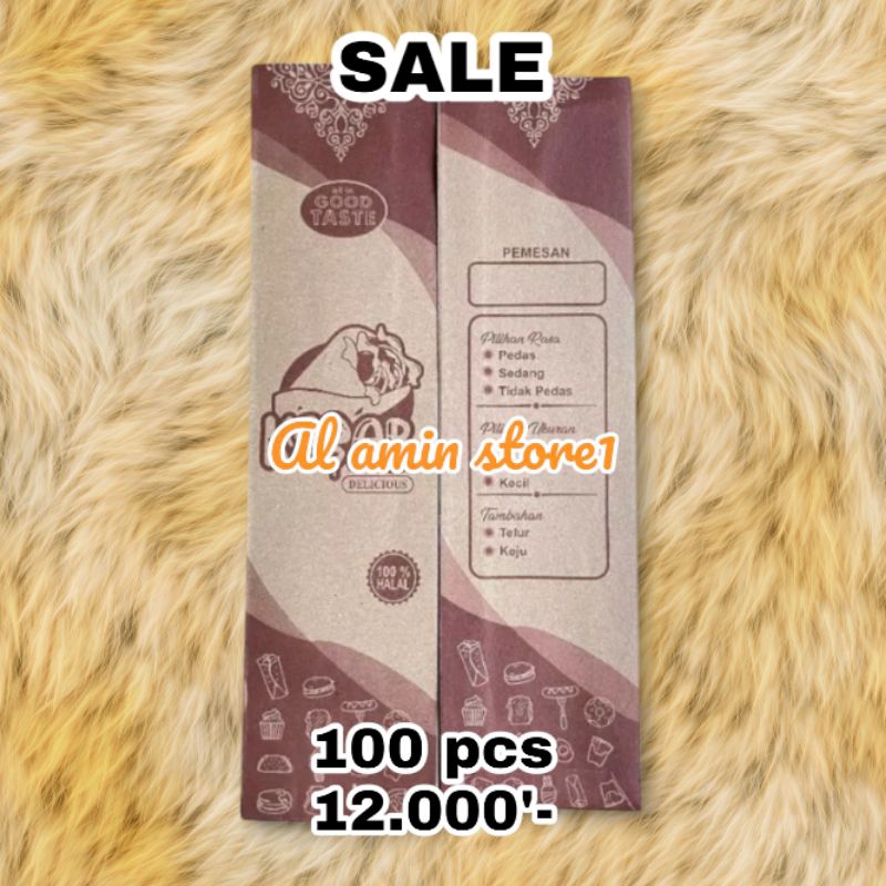 Jual kertas kemasan kebab paper box isi 100 lembar murah / kertas ...