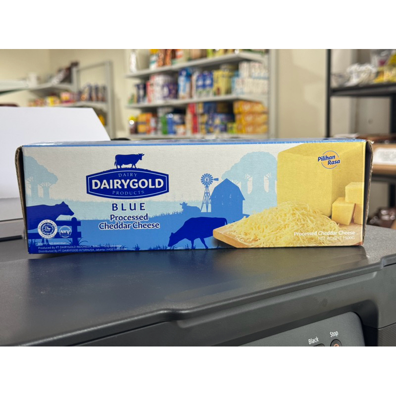 Jual DAIRYGOLD BLUE Processed cheddar cheese 1900gr / 1,9kg | Shopee ...