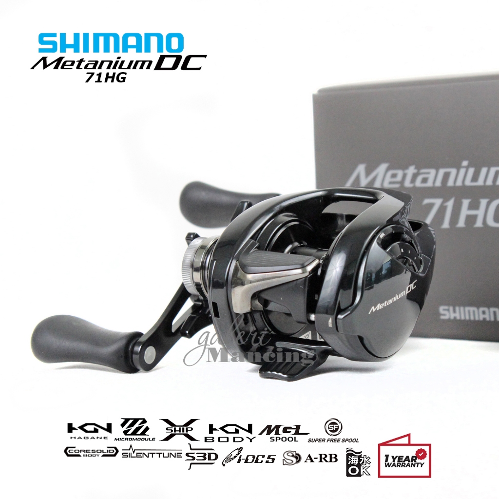 harga reel bc shimano metanium METDC70HGA DC5 Digital Braking System MGL Spool lll CoreSolid Magnesium Body MicroModule Gear Specifically engineered to be the lightest Shimano DC reel to date Shimano 16 Metanium MGL XG
