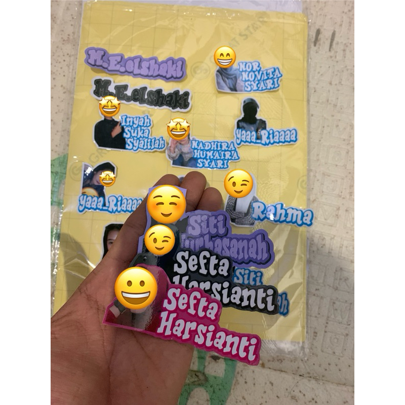 Jual Sticker Foto+Nama by Nabila Printing (BACA DESKRIPSI) | Shopee ...