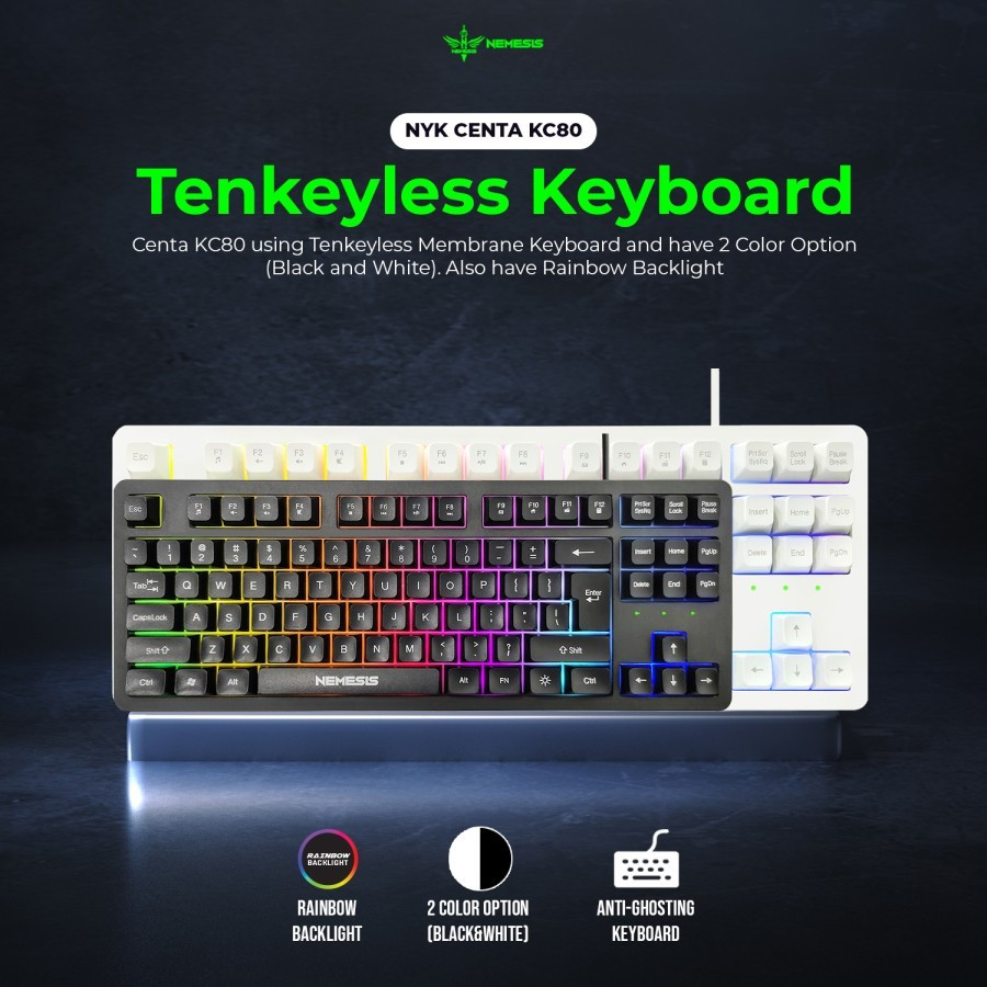 Jual NYK Nemesis Centa KC80 Keyboard Mouse Gaming Combo 3in1 Bundle TKL ...