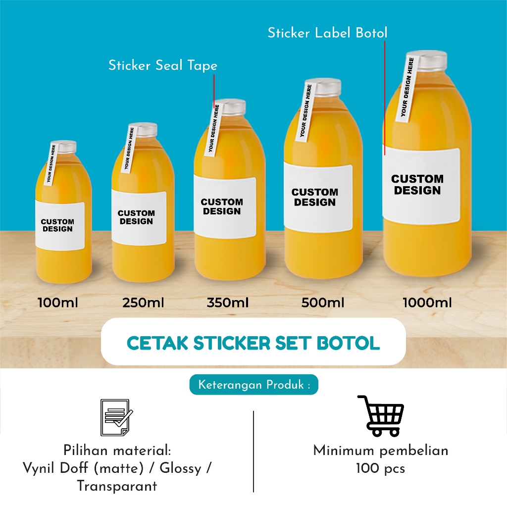 Jual STICKER SET BOTOL DAN SEGEL TUTUP BOTOL MINUMAN | Shopee Indonesia