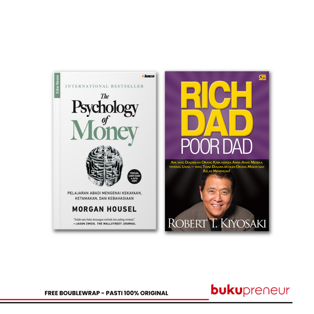Jual Bukupreneur - Paket Buku The Psychology of Money + Rich Dad Poor ...