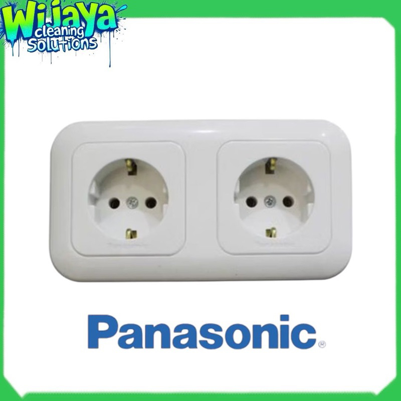 Jual Double Stop Kontak Stopkontak Ganda socket Panasonic NON CP 2 Gang ...