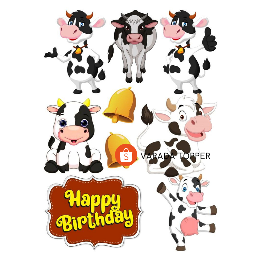 Jual SAPI TERNAK/Topper Birthday Sapi Cow Free Custom Nama/Hiasan Cake ...