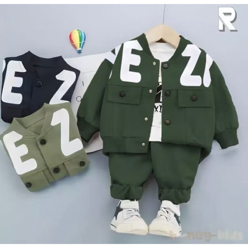 Setelan Anak Baju Kemeja Dan Celana 3 In 1 Harga Grosir 1-5 Tahun - foto 3